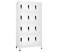 vidaXL Armadietto con Serratura Bianco 90x45x180 cm in Acciaio