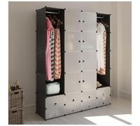 vidaXL Armadietto Modulare 18 Scomparti Nero e Bianco 37x146x180,5 cm