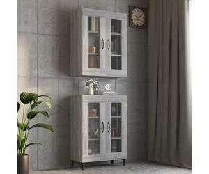 vidaXL Armadietto Pensile a Parete Grigio Sonoma 69,5x34x90 cm