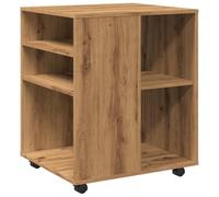 vidaXL Armadietto con Ruote Rovere Artigianale 60x53x72 cm Truciolato, mobiletto a rotelle, mobiletto con ruote, mobiletto, armadietto con ruote