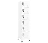 vidaXL Armadietto con Serratura Bianco 38x40x180 cm in Acciaio