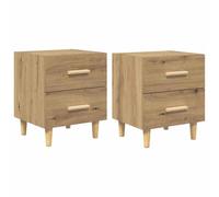 vidaXL Armadietto per letto 2 pcs rovere artigianale 40 x 35 x 47,5 cm
