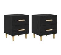 vidaXL Armadietto per letto 2 pcs Rovere nero 40 x 35 x 47,5 cm