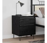 vidaXL Armadietto per letto con cassetto Rovere Nero 40 x 35 x 50 cm