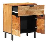vidaXL Comodino Industriale Elegante con Superficie in Legno di Acacia E Tre Maniglie | Elegante Soluzione di stoccaggio per Tavolo da Notte per Camera da Letto Soggiorno Compatto 50 cm L X 33 P 60 A