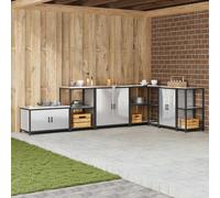 vidaXL Armadietto per Stoccaggio in Cucina con lo scaffale Argento