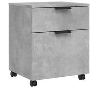 vidaXL Armadietto portadocumenti con ruote, grigio cemento, 45 x 38 x 54 cm