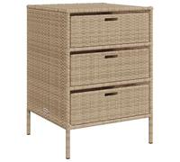 vidaXL Armadietto Portaoggetti da Giardino Beige 55x59x80cm Polyrattan