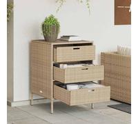 vidaXL Armadietto Portaoggetti da Giardino Beige 55x59x80cm Polyrattan