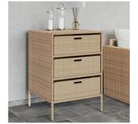 VIDAXL - Armadietto Portaoggetti Da Giardino Beige 55x59x80cm Polyrattan