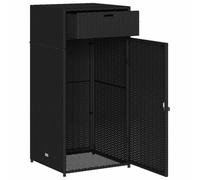 vidaXL Armadietto Portaoggetti da Giardino Nero 55x55x111cm Polyrattan
