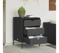 vidaXL Armadietto Portaoggetti da Giardino Nero 55x59x80cm Polyrattan