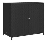 vidaXL Armadietto Portaoggetti da Giardino Nero 83x45x76 cm Polyrattan