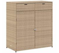 vidaXL Armadietto Portaoggetti Giardino Beige 105x55x113cm Polyrattan