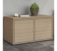 vidaXL Armadietto Portaoggetti Giardino Beige 110x55x60,5cm Polyrattan