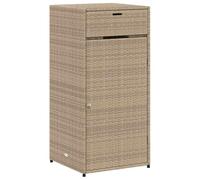 vidaXL Armadietto Portaoggetti Giardino Beige 55x55x111cm Polyrattan