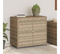 vidaXL Armadietto portaoggetti da giardino in Polyrattan Beige 83x45x76 cm