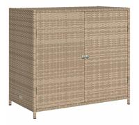 vidaXL Armadietto Portaoggetti Giardino Beige 83x45x76 cm Polyrattan