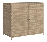 vidaXL Armadietto Portaoggetti Giardino Beige 83x45x76 cm Polyrattan