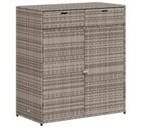 vidaXL Armadietto Portaoggetti Giardino Grigio 105x55x113cm Polyrattan