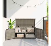 vidaXL Armadietto Portaoggetti Giardino Grigio 110x55x60,5 Polyrattan