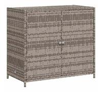 vidaXL Armadietto Portaoggetti Giardino Grigio 83x45x76 cm Polyrattan