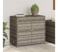 vidaXL Armadietto Portaoggetti Giardino Grigio 83x45x76 cm Polyrattan