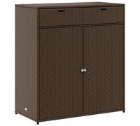 vidaXL Armadietto Portaoggetti Giardino Marrone 105x55x113 Polyrattan
