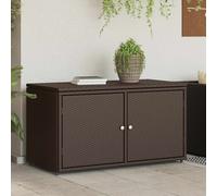 vidaXL Armadietto Portaoggetti Giardino Marrone 110x55x60,5 Polyrattan
