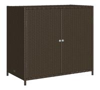 vidaXL Armadietto Portaoggetti Giardino Marrone 83x45x76 cm Polyrattan