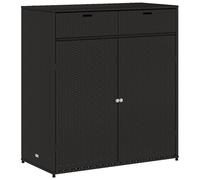 AX Armadietto Portaoggetti Cassetto 105x55x113cm Nero Terrazza Polyrattan 365563
