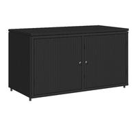 vidaXL Armadietto Portaoggetti Giardino Nero 110x55x60,5cm Polyrattan