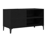 vidaXL Armadietto portaoggetti in legno di rovere nero, moderno, per dischi in vinile, 84,5 x 38 x 48 cm, finitura opaca per soggiorno