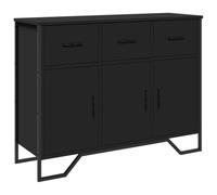 vidaXL Armadietto portaoggetti in legno ingegnerizzato nero con gambe in metallo, 97 x 32,5 x 74,5 cm, moderno per sala da pranzo/soggiorno