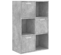 vidaXL Armadietto Robusto Elegante Moderno Espositore Decorativo Porta Libri Credenza Libreria Grigio Cemento 60x29,5x90 cm in Truciolato