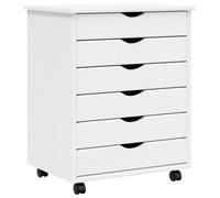 vidaXL Armadietto Rotante con Cassetti MOSS Bianco Legno Massello Pino