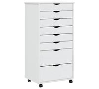 vidaXL Armadietto Rotante con Cassetti MOSS Bianco Legno Massello Pino