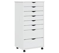 vidaXL Armadietto Rotante con Cassetti Moss Bianco Legno Massello Pino