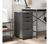 VIDAXL - Armadietto Rotante Con Cassetti Moss Grigio Legno Massello Pino