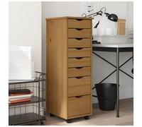vidaXL Armadietto Rotante con Cassetti MOSS Miele Legno Massello Pino