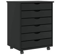 vidaXL Armadietto Rotante con Cassetti Moss Nero Legno Massello Pino, armadietto Rotante con cassetti, armadietto con cassetti, mobiletto Rotante con cassetti