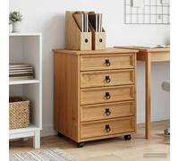 vidaXL Armadietto Rotolante con Cassetti CORONA Marrone Miele