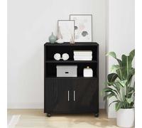 vidaXL Armadietto Rovere Nero 60 x 48 x 74.5 cm Con ruote