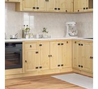 vidaXL Armadio con ripiano miele 60 x 46 x 81,5 cm, legno di pino massiccio, cucina, design rettangolare, stile tradizionale, piedini regolabili, ampio spazio per tutti i tuoi utensili da cucina