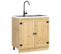 vidaXL Armadietto con ripostiglio SKI Marrone miele 80 x 46 x 81,5 cm Pino massello