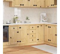 vidaXL Armadietto SKI Marrone Miele 80 x 46 x 81 cm Pino massello