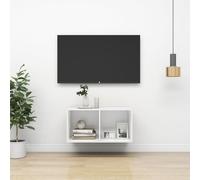 vidaXL Armadietto TV da Parete Bianco 37x37x72 cm in Legno Multistrato
