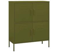 vidaXL Armadietto Verde Oliva 80x35x101,5 cm in Acciaio