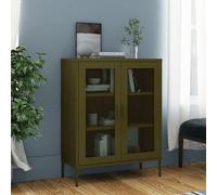 vidaXL Armadietto Verde Oliva 80x35x101,5 cm in Acciaio