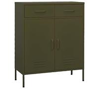 vidaXL Armadio in acciaio verde oliva 80 x 35 x 101,5 cm